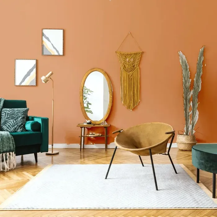 NCS S 2040-Y50R scandinavian living room interior