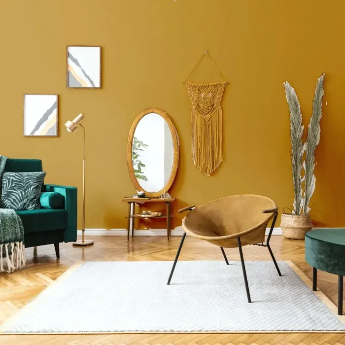 NCS S 3050-Y10R scandinavian living room interior