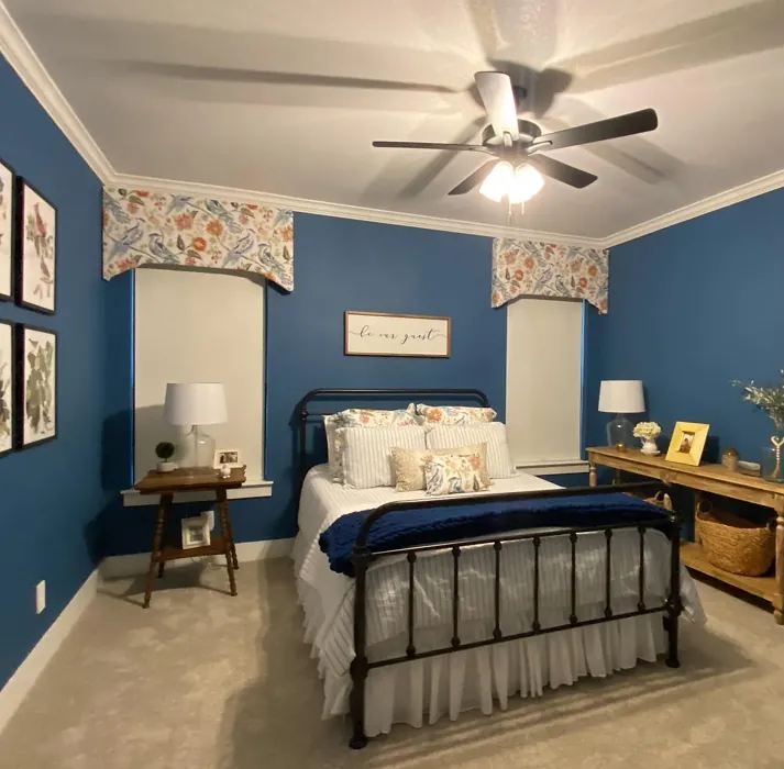 Sherwin Williams Santorini Blue bedroom inspo