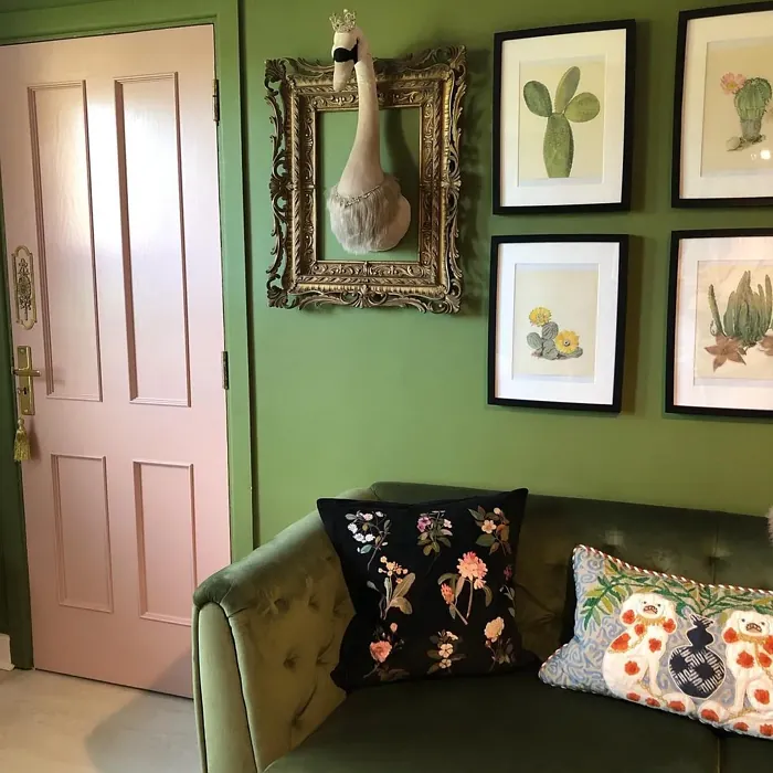Sap Green cozy living room color