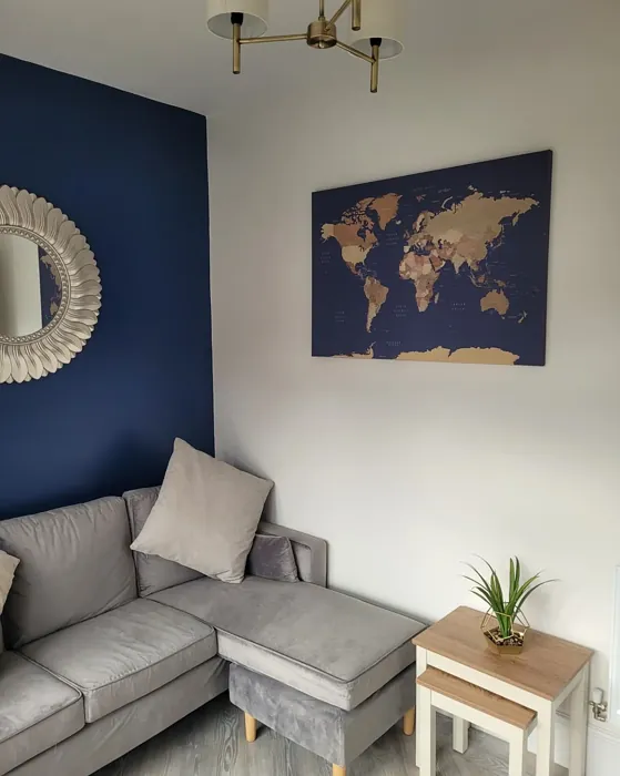 Dulux Sapphire Salute cozy living room accent wall