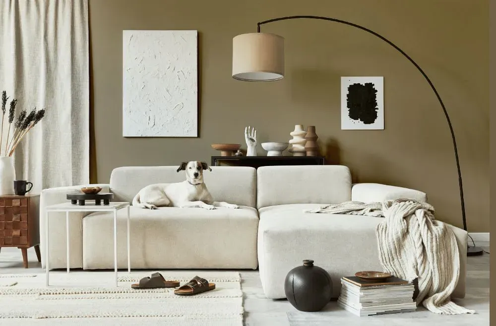 Sherwin Williams Sawdust cozy living room
