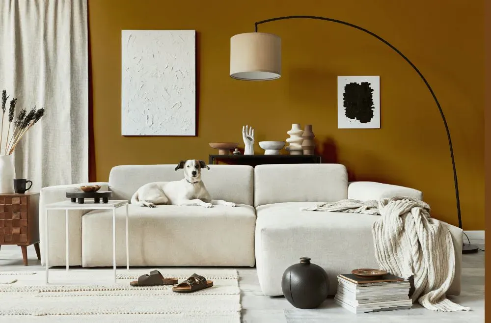 Sherwin Williams Sconce Gold cozy living room