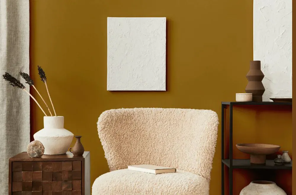 Sherwin Williams Sconce Gold living room interior