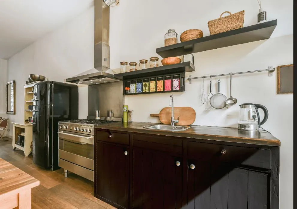 Sherwin Williams Sealskin kitchen cabinets