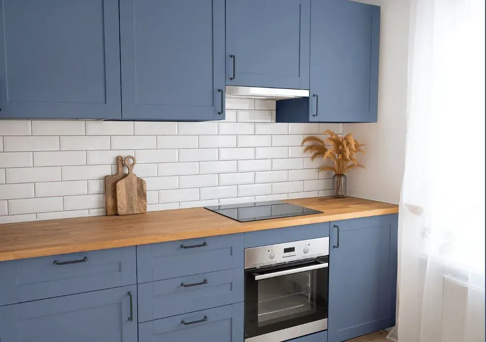 Sherwin Williams Searching Blue kitchen cabinets