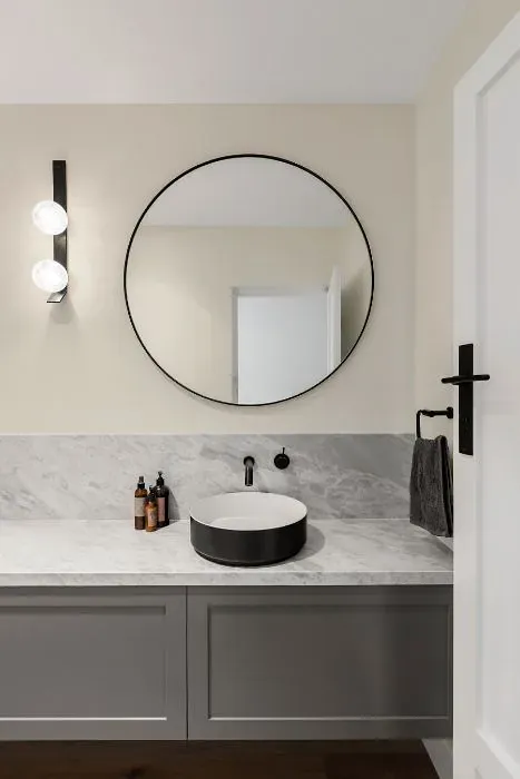 Sherwin Williams Shell White minimalist bathroom