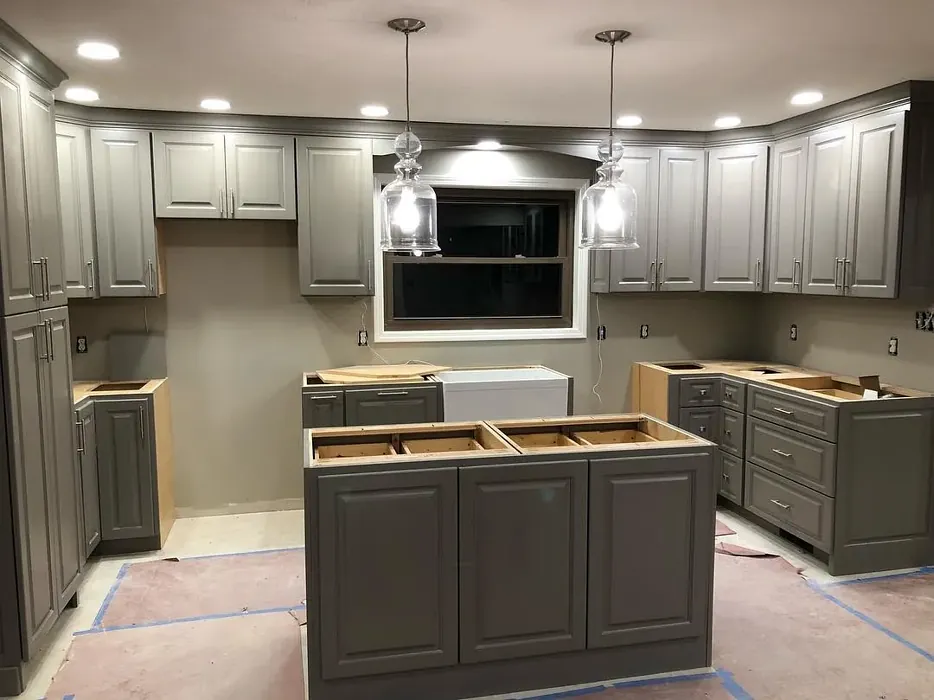 SW Dovetail kitchen cabinets color paint