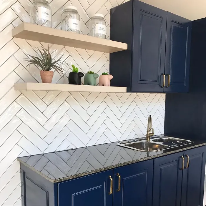 Sherwin Williams Naval kitchen cabinets paint