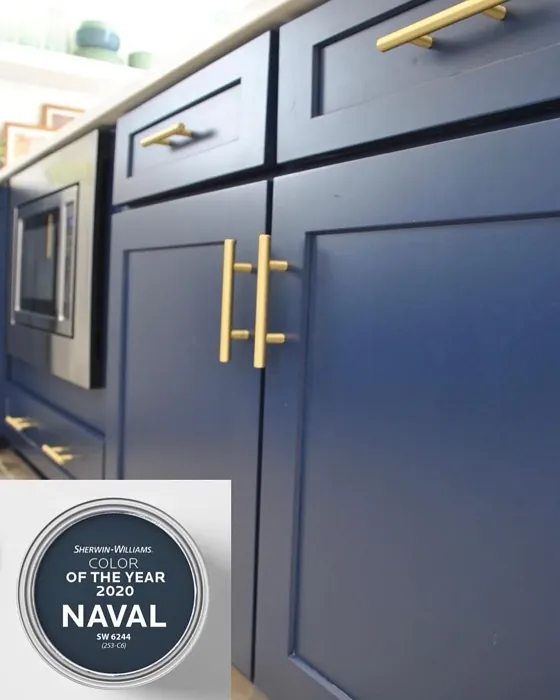 Sherwin Williams Naval kitchen cabinets color