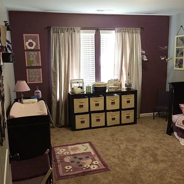 Behr Shy Violet accent wall 