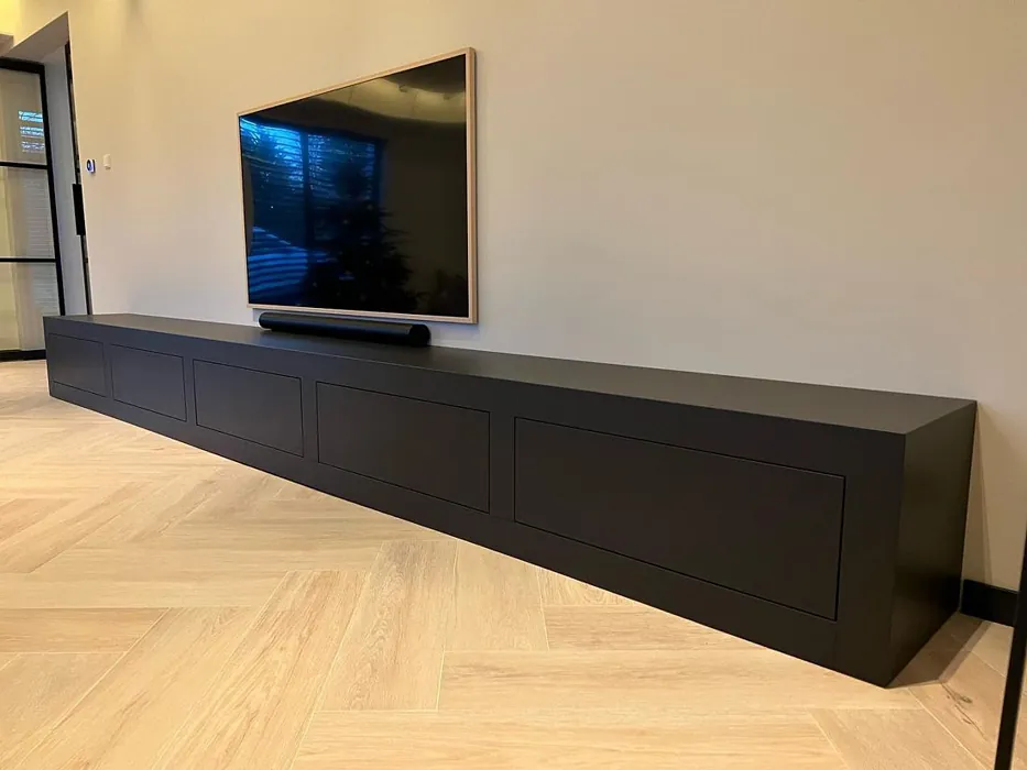 Signal black RAL 9004 painted tv stand