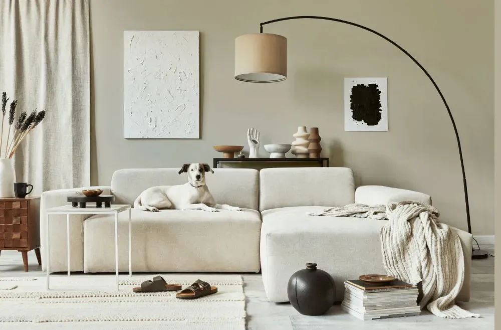 Sherwin Williams Simple Stone cozy living room