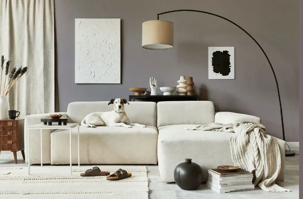 Sherwin Williams Slate Violet cozy living room