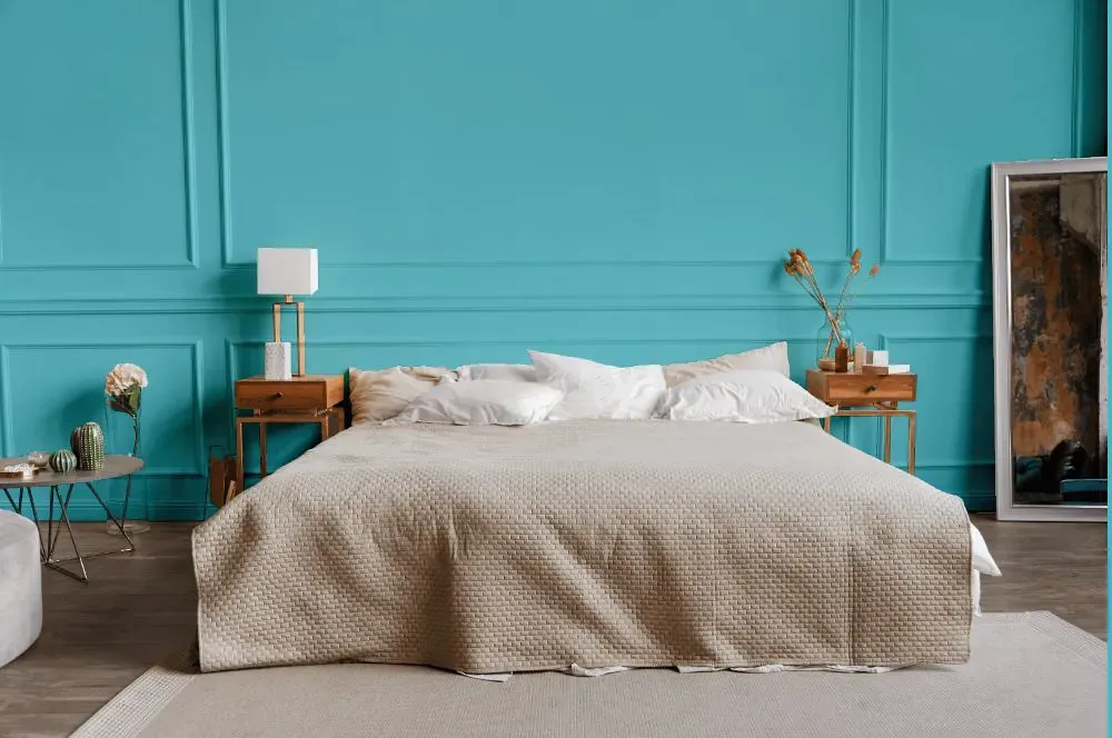 Sherwin Williams Slick Blue bedroom
