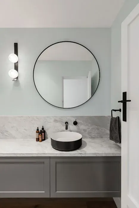 Sherwin Williams Snowdrop minimalist bathroom