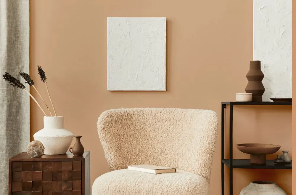 Sherwin Williams Soft Apricot living room interior