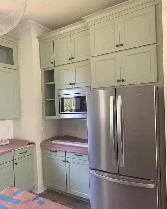 Softened Green Kitchen Cabinets