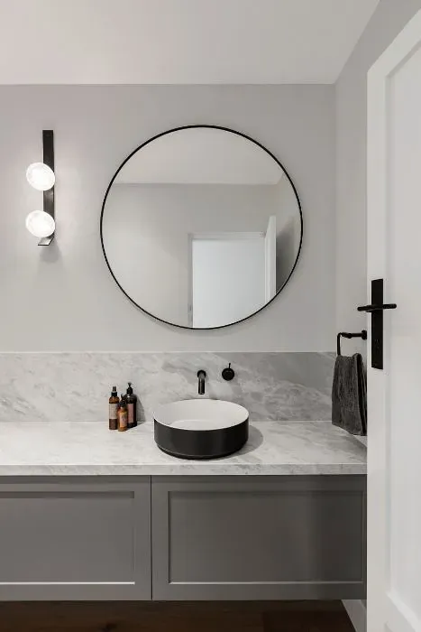 Sherwin Williams Spatial White minimalist bathroom