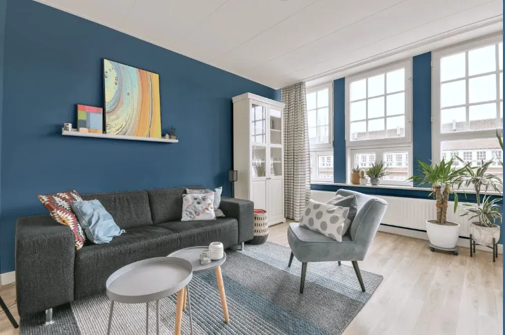 Sherwin Williams Sporty Blue living room walls