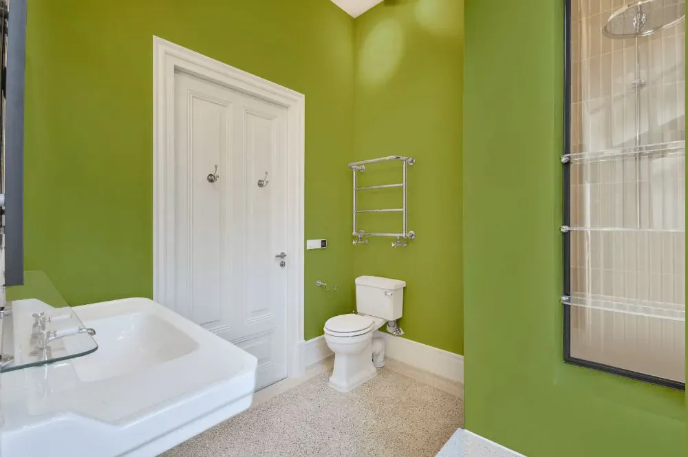 Sherwin Williams Stay in Lime bathroom