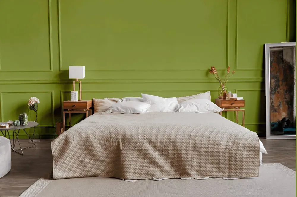 Sherwin Williams Stay in Lime bedroom