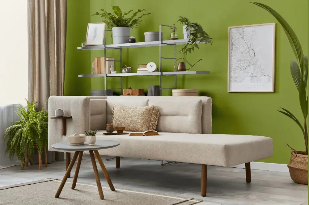 Sherwin Williams Stay in Lime living room
