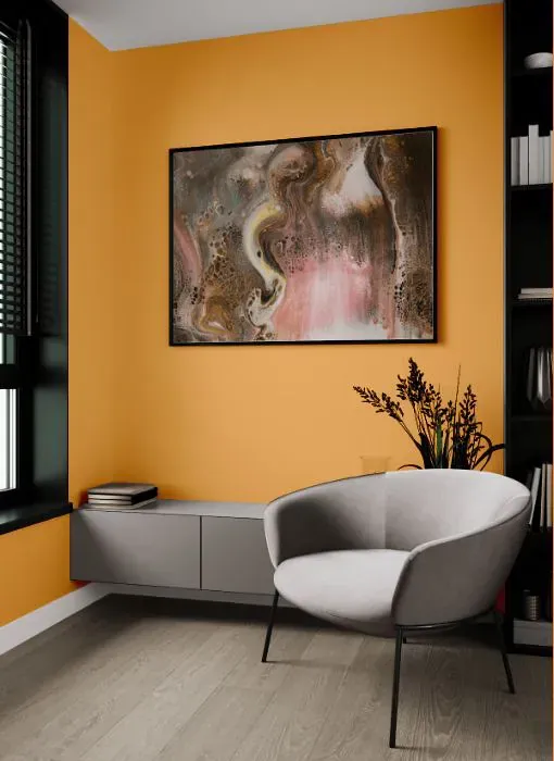 Sherwin Williams Stirring Orange living room