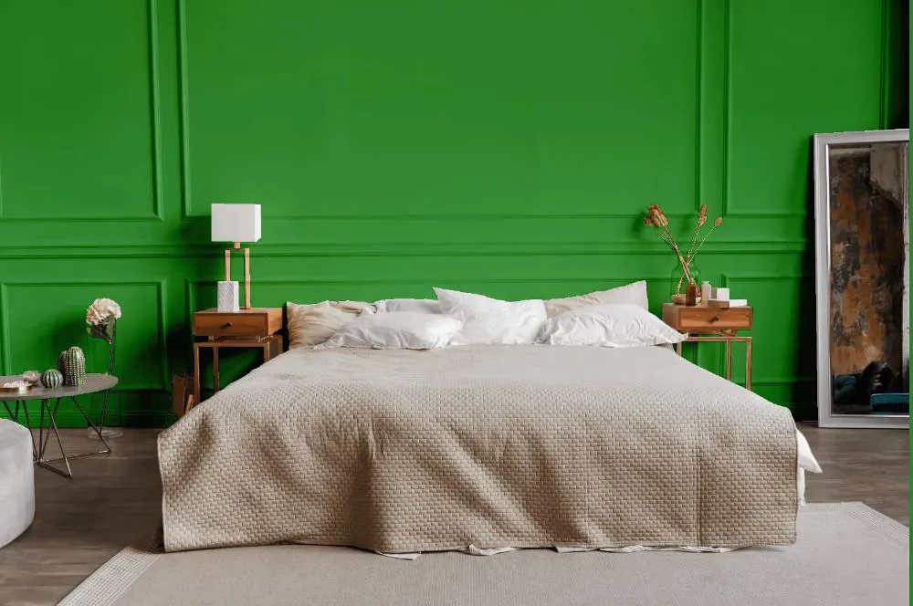 Sherwin Williams Straightforward Green bedroom