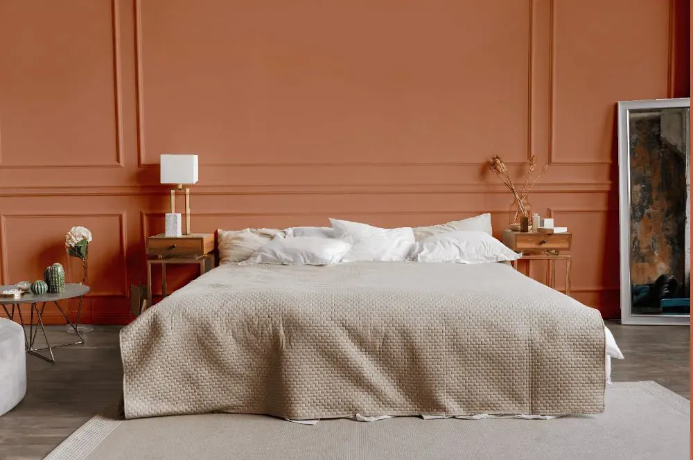 Sherwin Williams Subdued Sienna bedroom