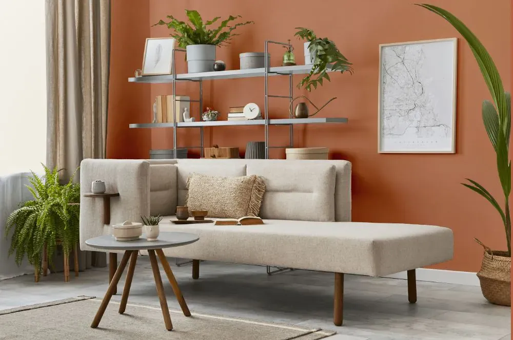 Sherwin Williams Subdued Sienna living room
