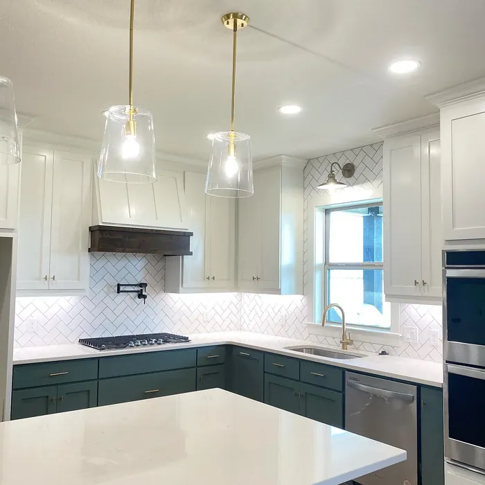 Sherwin Williams SW 9650 kitchen cabinets color review