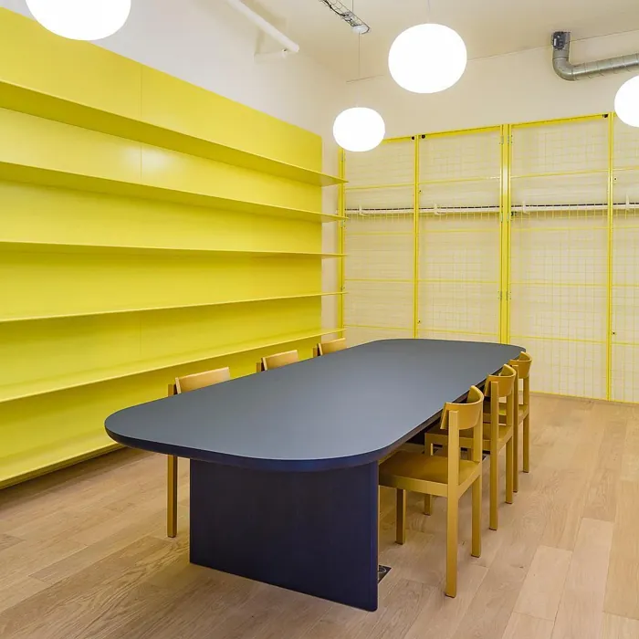 Sulfur yellow RAL 1016 office interior