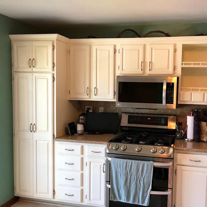 Sherwin Williams Summer White kitchen cabinets