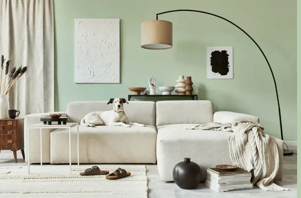Sherwin Williams Supreme Green cozy living room