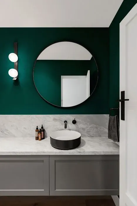 Sherwin Williams Tabriz Teal minimalist bathroom