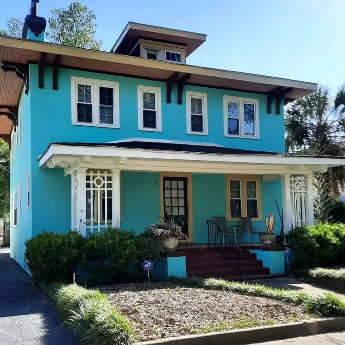 Sherwin Williams Tantalizing Teal House Exterior