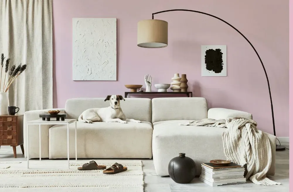 Sherwin Williams Teaberry cozy living room