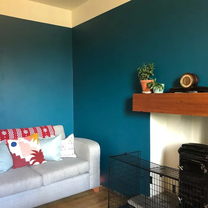 Dulux Teal Ripple living room review