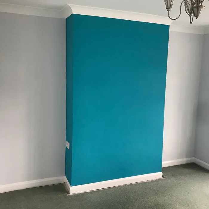 Dulux Teal Touch living room accent wall