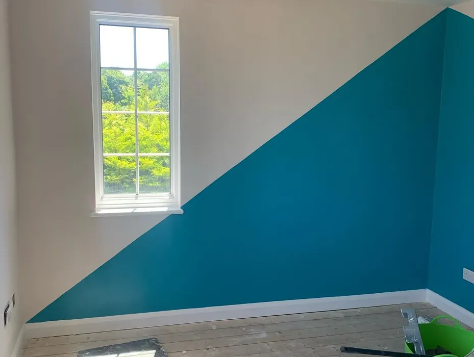 Dulux Teal Touch wall paint color-block