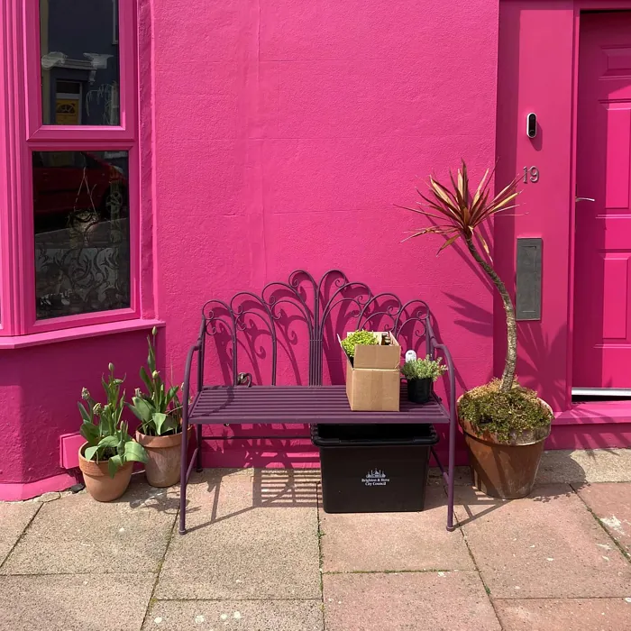 Telemagenta RAL 4010 pink exterior house