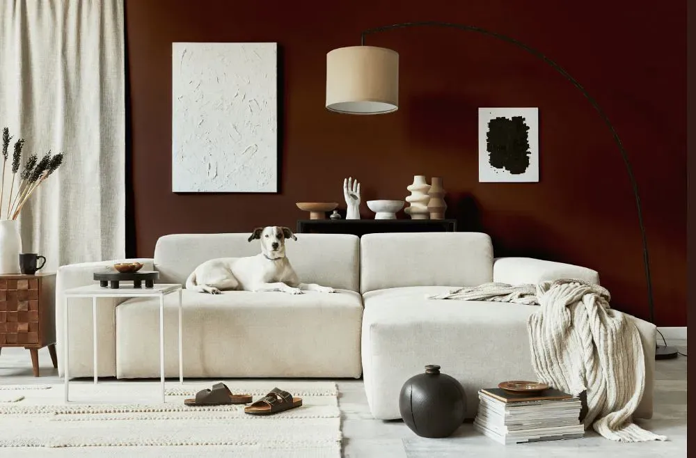 Sherwin Williams Terra Brun cozy living room