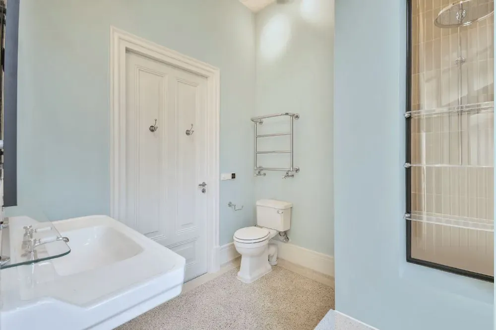 Sherwin Williams Tibetan Sky bathroom