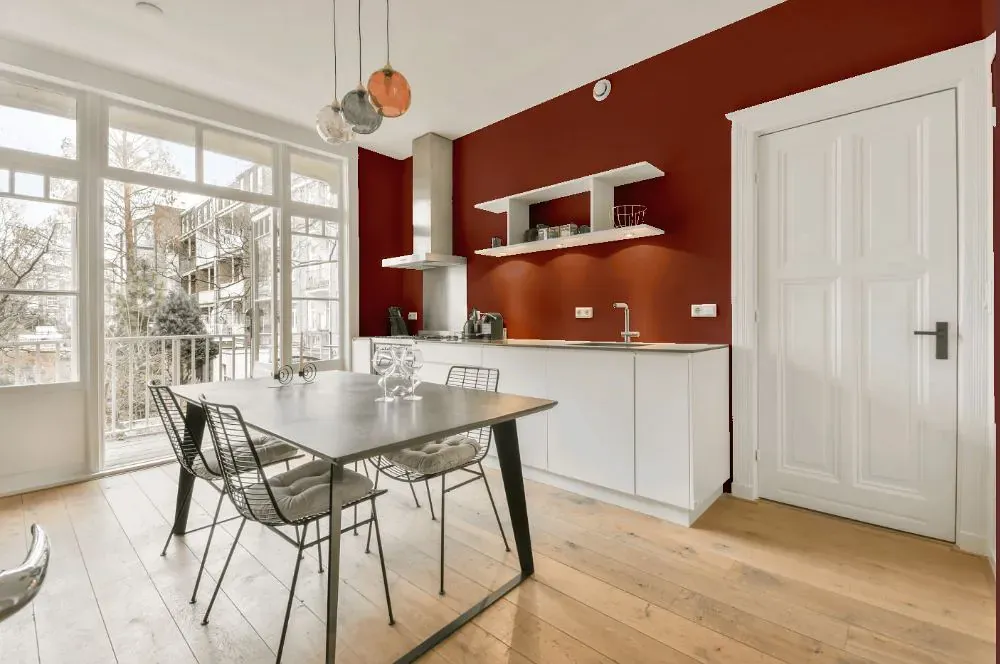 Sherwin Williams Toile Red kitchen review