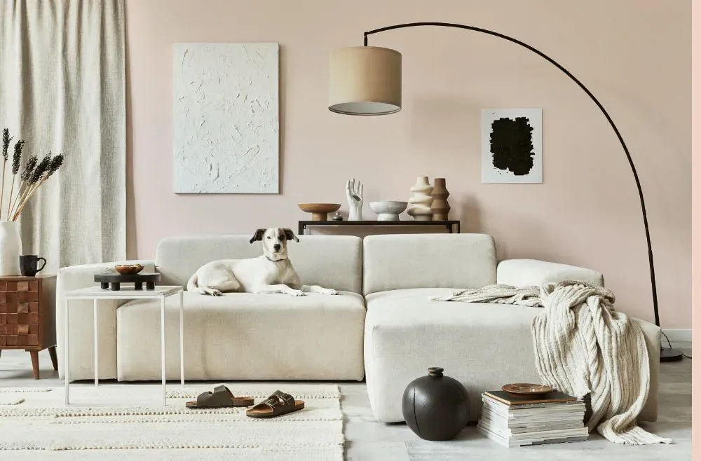 Sherwin Williams Touching White cozy living room