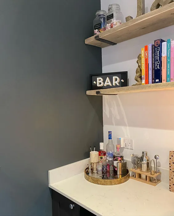 Dulux Trafalgar Grey kitchen accent wall