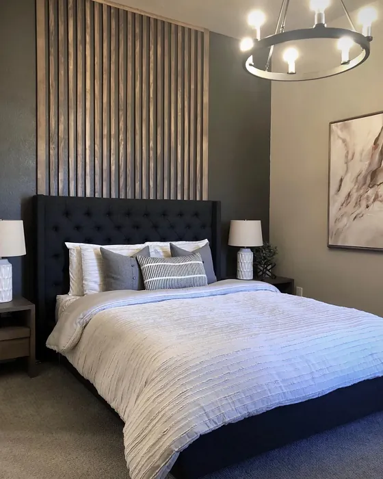 Sherwin Williams Urbane Bronze bedroom accent wall color