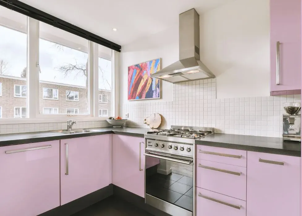 Sherwin Williams Vanity Pink kitchen cabinets