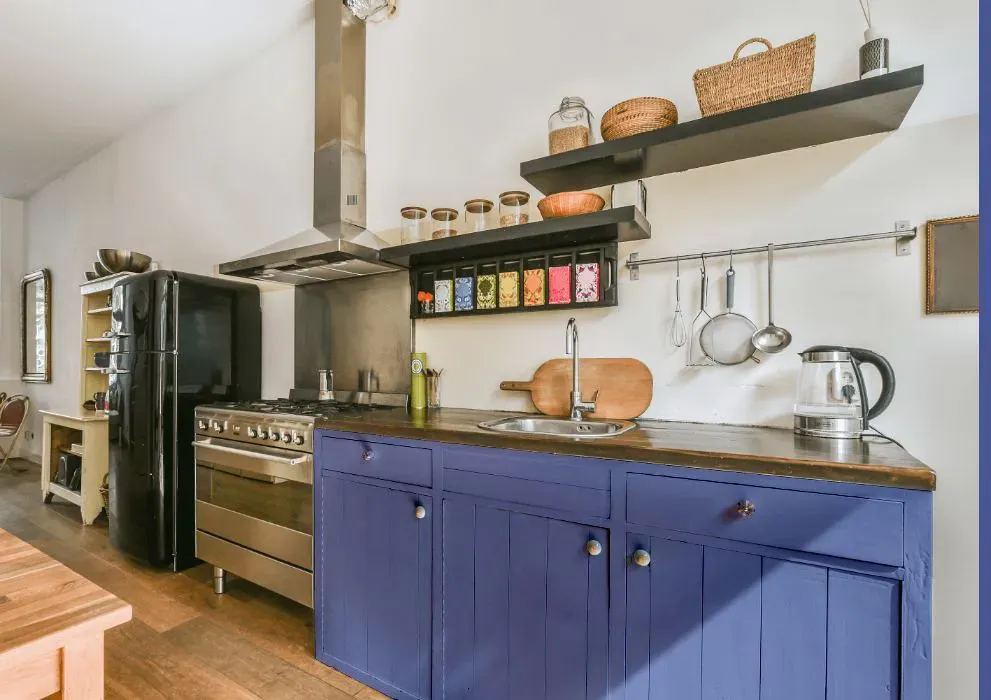 Sherwin Williams Venture Violet kitchen cabinets